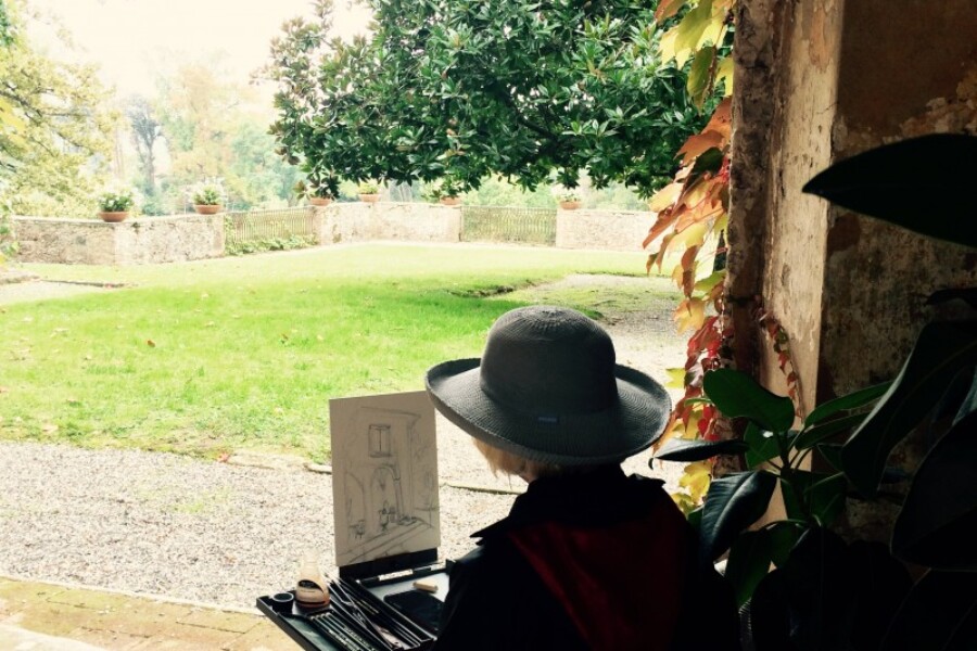 Gruppo-pittori-USA-al-Parco-Villa-Reale-ottobre-2016-16