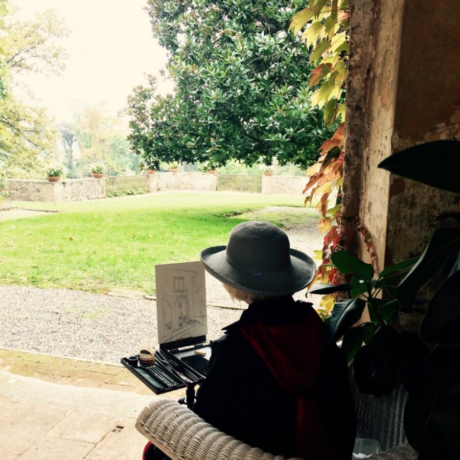 Gruppo-pittori-USA-al-Parco-Villa-Reale-ottobre-2016-16