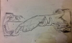 Schizzo scultura del Pellegrino 2018