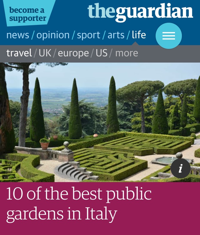 The guardian: Villa Reale è uno dei 10 migliori giardini in Italia