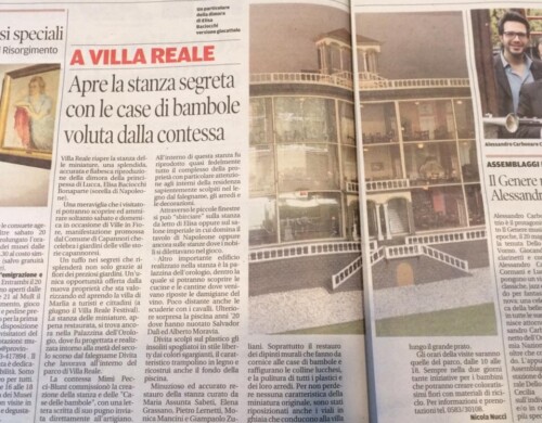 Il Giornale: A Villa Reale apre la stanza segreta con le case di bambole voluta dalla Contessa